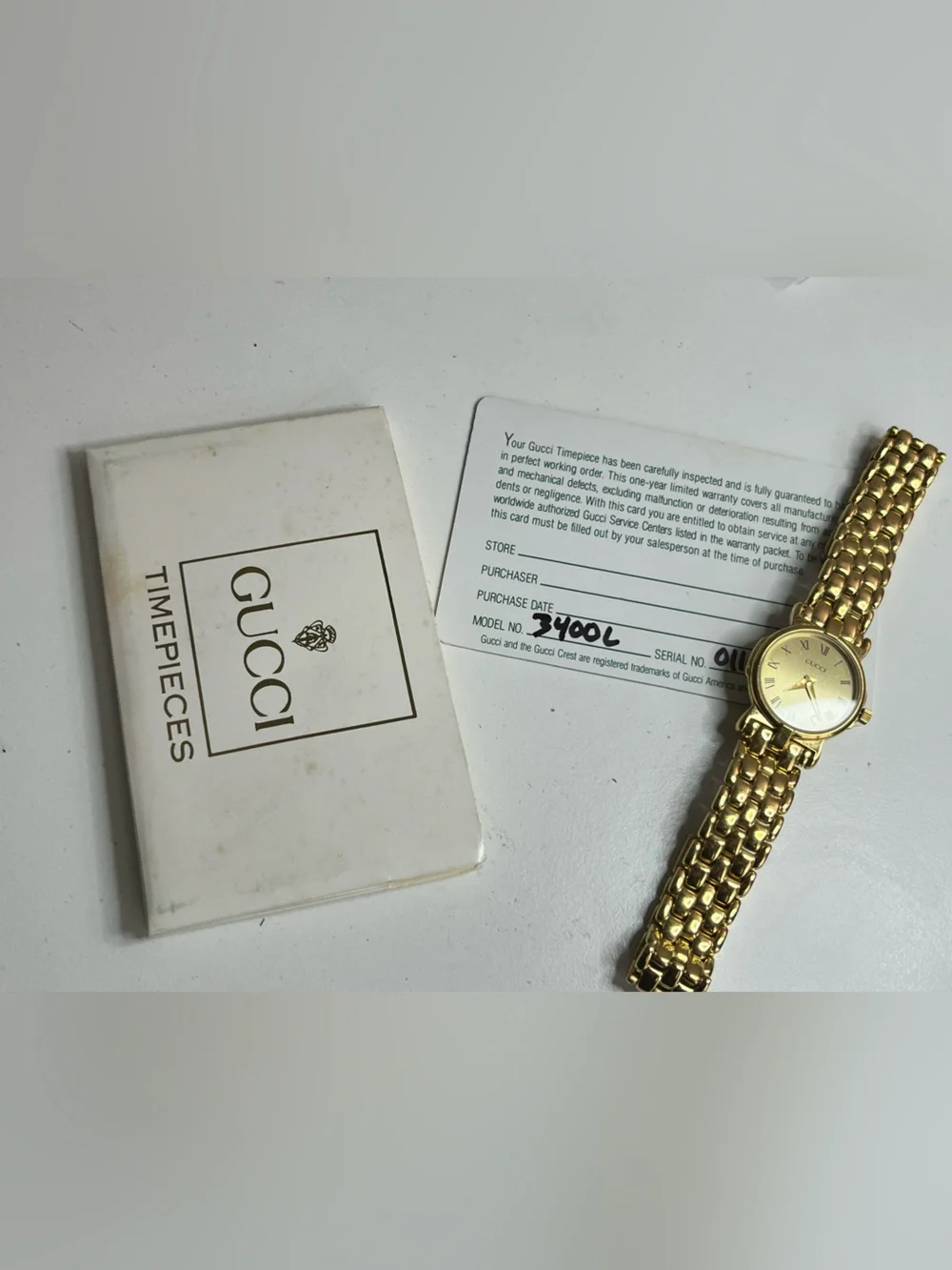 Gucci 3400L 18K Gold Plated Women's Watch.